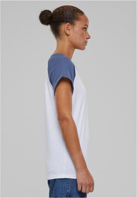 T-shirt för dam i bomullsjersey med contrast Raglan – vit m.fl.