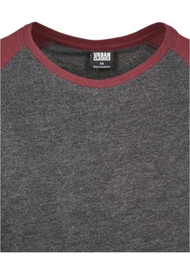 T-shirt för dam i bomullsjersey med contrast Raglan – kolgr m.fl.