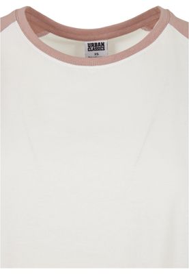 T-shirt för dam i bomullsjersey med contrast Raglan – vit m.fl.