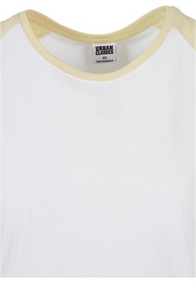 T-shirt för dam i bomullsjersey med contrast Raglan – vit m.fl.