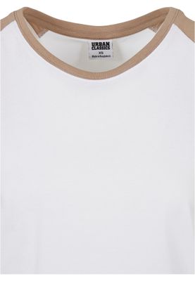 T-shirt för dam i bomullsjersey med contrast Raglan – vit m.fl.