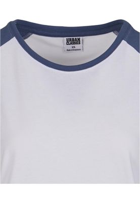 T-shirt för dam i bomullsjersey med contrast Raglan – vit m.fl.