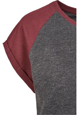 T-shirt för dam i bomullsjersey med contrast Raglan – kolgr m.fl.