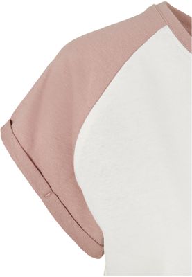 T-shirt för dam i bomullsjersey med contrast Raglan – vit m.fl.