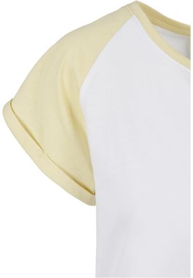 T-shirt för dam i bomullsjersey med contrast Raglan – vit m.fl.