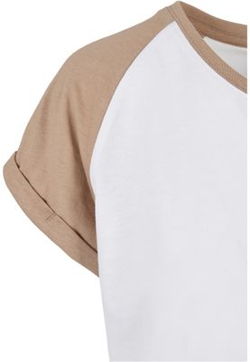 T-shirt för dam i bomullsjersey med contrast Raglan – vit m.fl.
