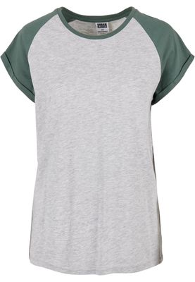 T-shirt för dam i bomullsjersey med contrast Raglan – light m.fl.