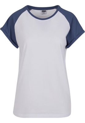 T-shirt för dam i bomullsjersey med contrast Raglan – vit m.fl.
