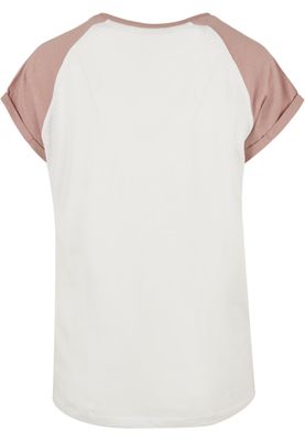 T-shirt för dam i bomullsjersey med contrast Raglan – vit m.fl.