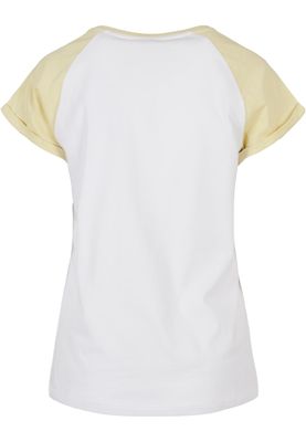 T-shirt för dam i bomullsjersey med contrast Raglan – vit m.fl.