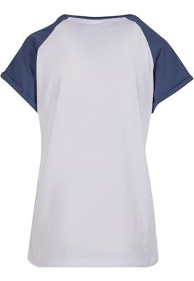 T-shirt för dam i bomullsjersey med contrast Raglan – vit m.fl.