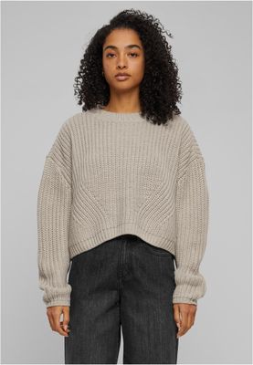 Stickad tröja dam i warmgrey oversize – UC