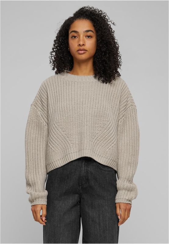 Stickad tröja dam i warmgrey oversize – UC