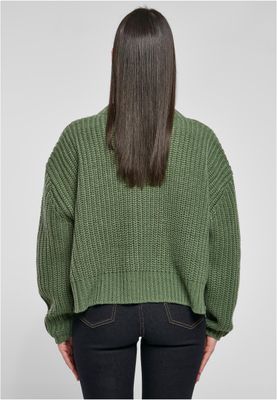 Stickad tröja dam i salvia oversize – UC