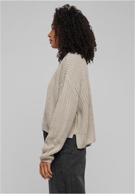 Stickad tröja dam i warmgrey oversize – UC