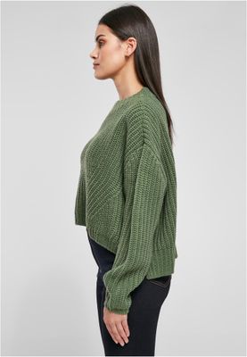 Stickad tröja dam i salvia oversize – UC