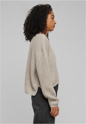 Stickad tröja dam i warmgrey oversize – UC