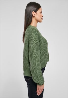 Stickad tröja dam i salvia oversize – UC