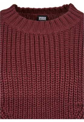 Stickad tröja dam i cherry oversize – UC