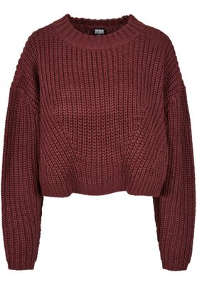 Stickad tröja dam i cherry oversize – UC