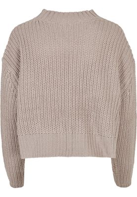 Stickad tröja dam i warmgrey oversize – UC