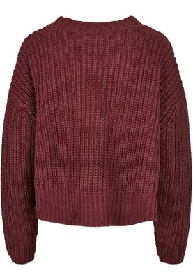 Stickad tröja dam i cherry oversize – UC