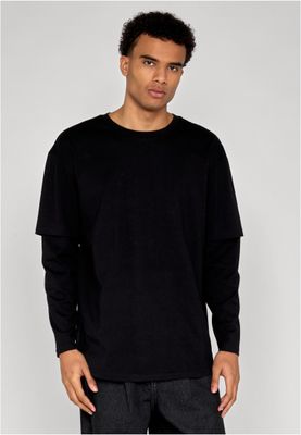 T-shirt herr i svart/svart bomull oversize – UC