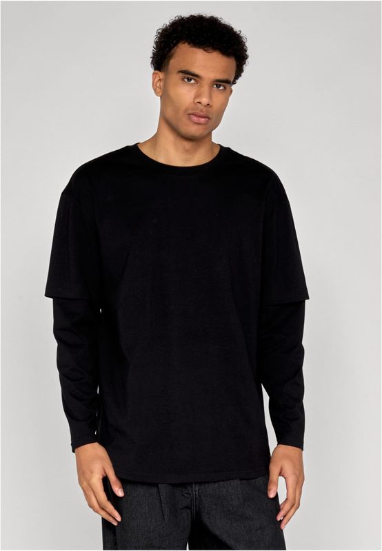 T-shirt herr i svart/svart bomull oversize – UC