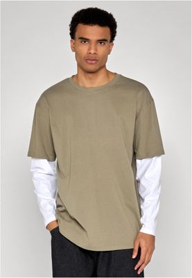 T-shirt herr i paleolive/vit bomull oversize – UC