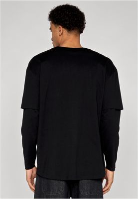 T-shirt herr i svart/svart bomull oversize – UC