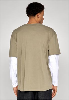 T-shirt herr i paleolive/vit bomull oversize – UC