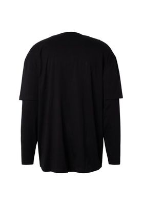 T-shirt herr i svart/svart bomull oversize – UC