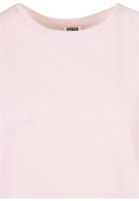 T-shirt för dam i bomullsjersey med förlängt axelparti – rosa