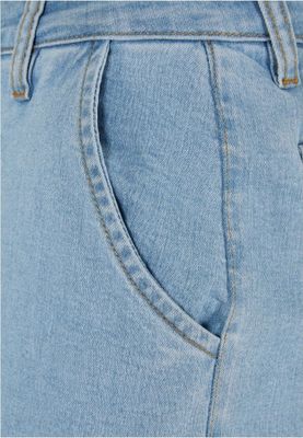 Ladies High Waist Straight Denim Cargo Pants