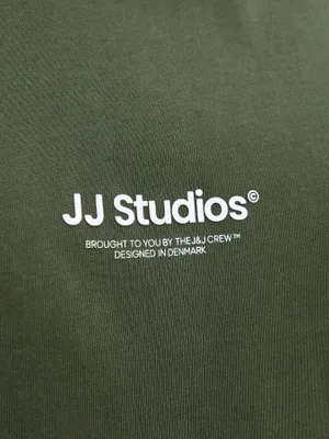 Mörkgrön T-shirt med liten logga – Jack & Jones Plus Size