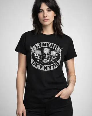 Lynyrd Skynyrd Biker Patch T-shirt dam i svart