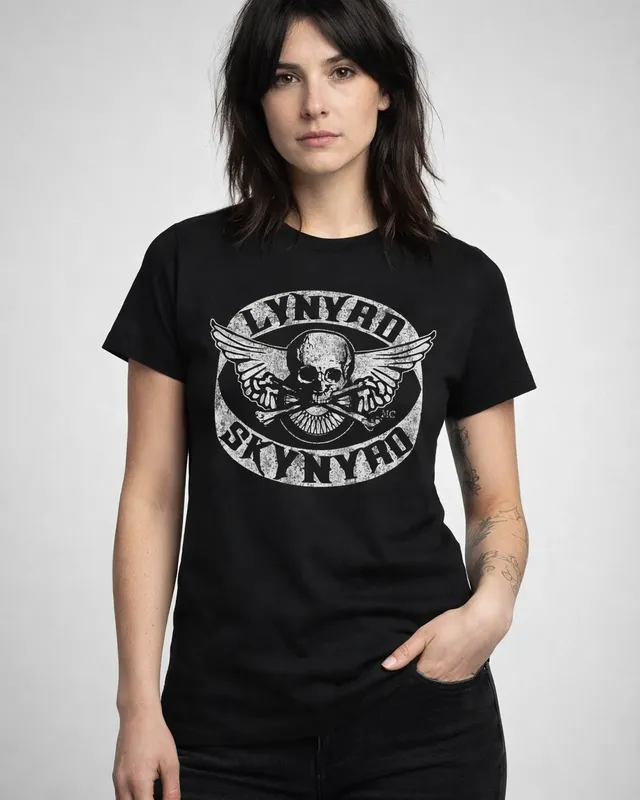 Lynyrd Skynyrd Biker Patch T-shirt dam i svart
