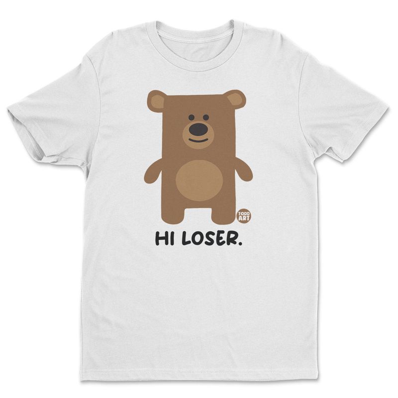 Hi Loser Don't Care Bear T-shirt i vit