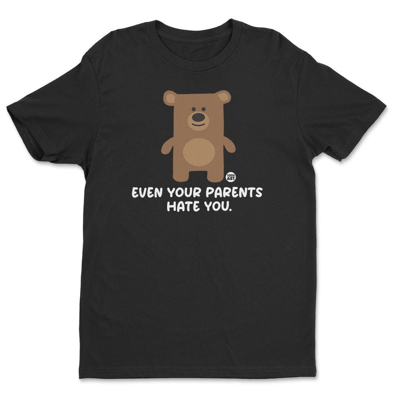 Even Your Parents Hate You Don't Care Bear T-shirt i svart