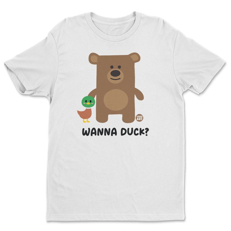 Wanna Duck Don't Care Bear T-shirt i vit