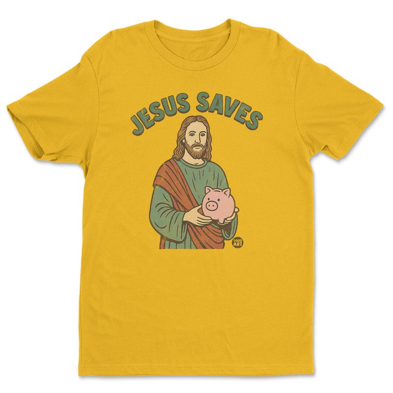 Jesus Saves Toddart T-shirt i gold