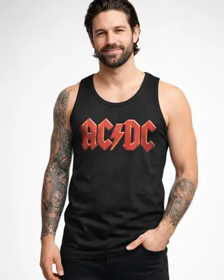 AC/DC Distressed Logo men's tank top