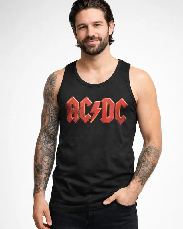 AC/DC Distressed Logo men's tank top