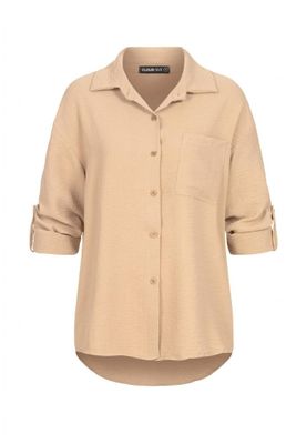 Beige Oversized Blouse with Buttons