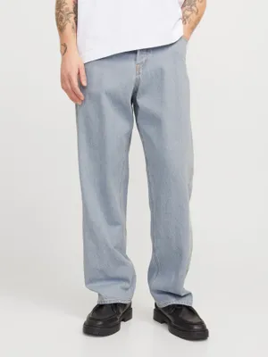 Ljusblå baggy fit jeans med twillväv-struktur - ALEX