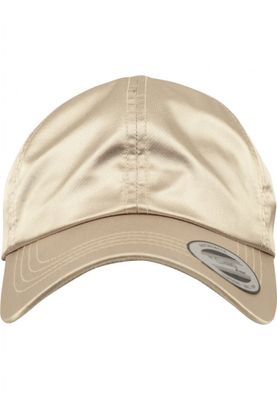 Low profile cap in satin fabric