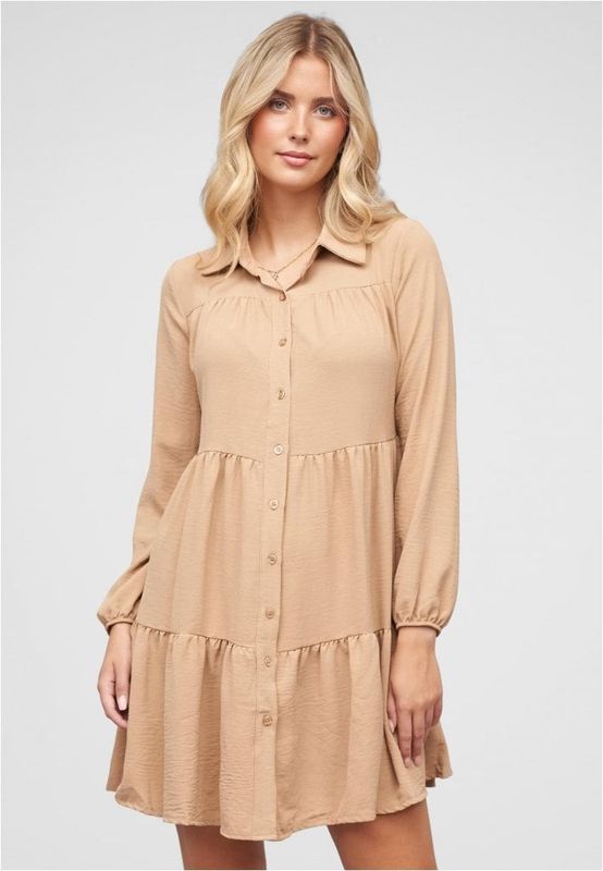 Beige flæse kjole