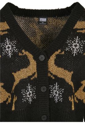 Christmas cardigan with snowflakes and Christmas reindeer oversize lady