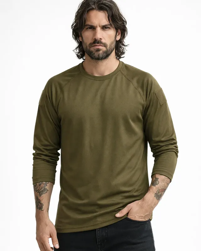 Longsleeve herr i olivgrönt – Brandit