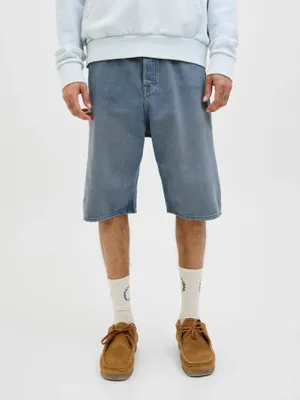 Klassiska Jeansshorts i Blå Denim för män